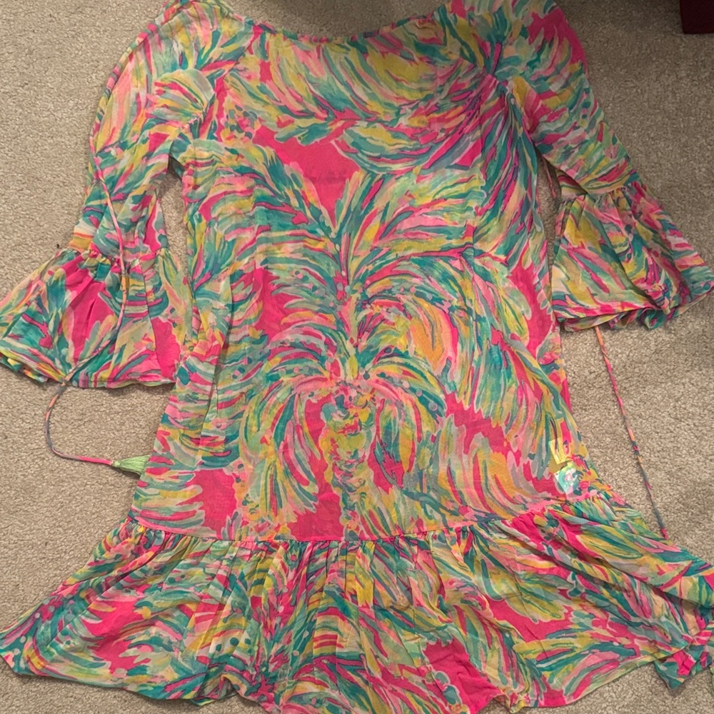 Lilly Pulitzer Pink and Green Swim Cover Up